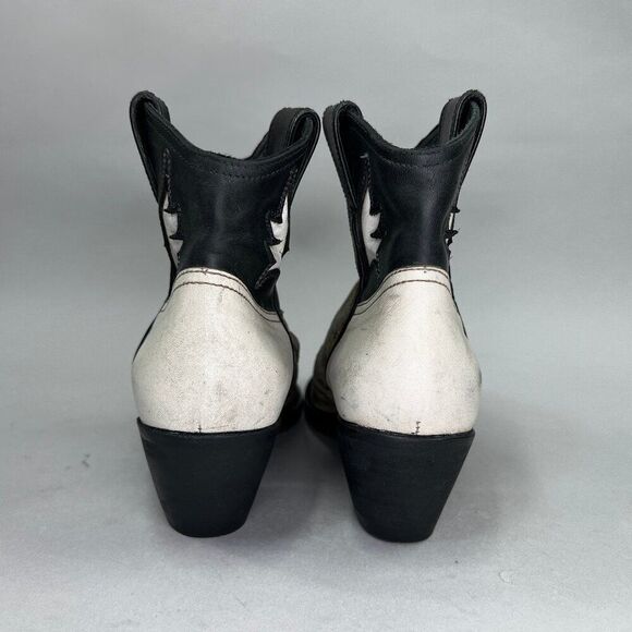 Golden Goose Ankle Boots Women's Size 7 Black Leather Western Cowboy Booties - Picture 5 of 14